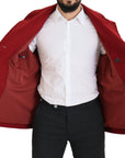 Dolce & Gabbana Elegant Red Double Breasted Wool Jacket