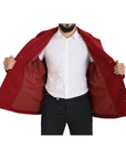 Dolce & Gabbana Elegant Red Double Breasted Wool Jacket