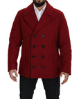 Dolce & Gabbana Elegant Red Double Breasted Wool Jacket
