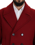 Dolce & Gabbana Elegant Red Double Breasted Wool Jacket