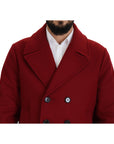 Dolce & Gabbana Elegant Red Double Breasted Wool Jacket