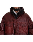 Dolce & Gabbana Elegant Bordeaux Full Zip Hooded Jacket