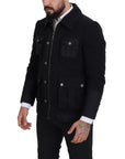 Dolce & Gabbana Elegant Full Zip Black Wool Blend Jacket