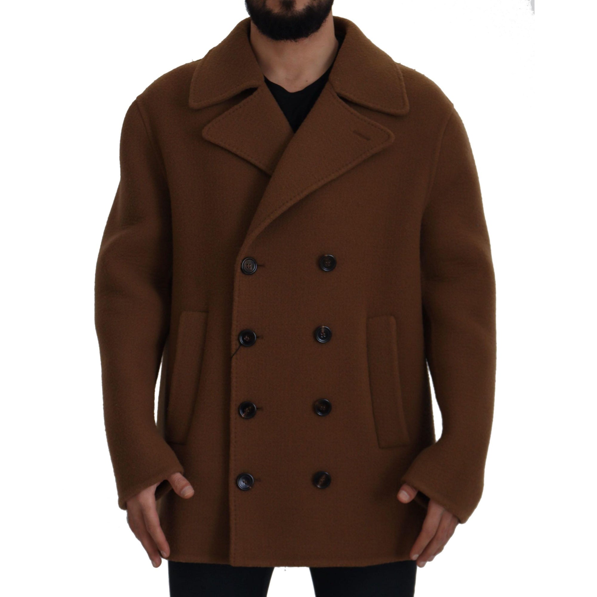 Dolce & Gabbana Elegant Double Breasted Brown Jacket
