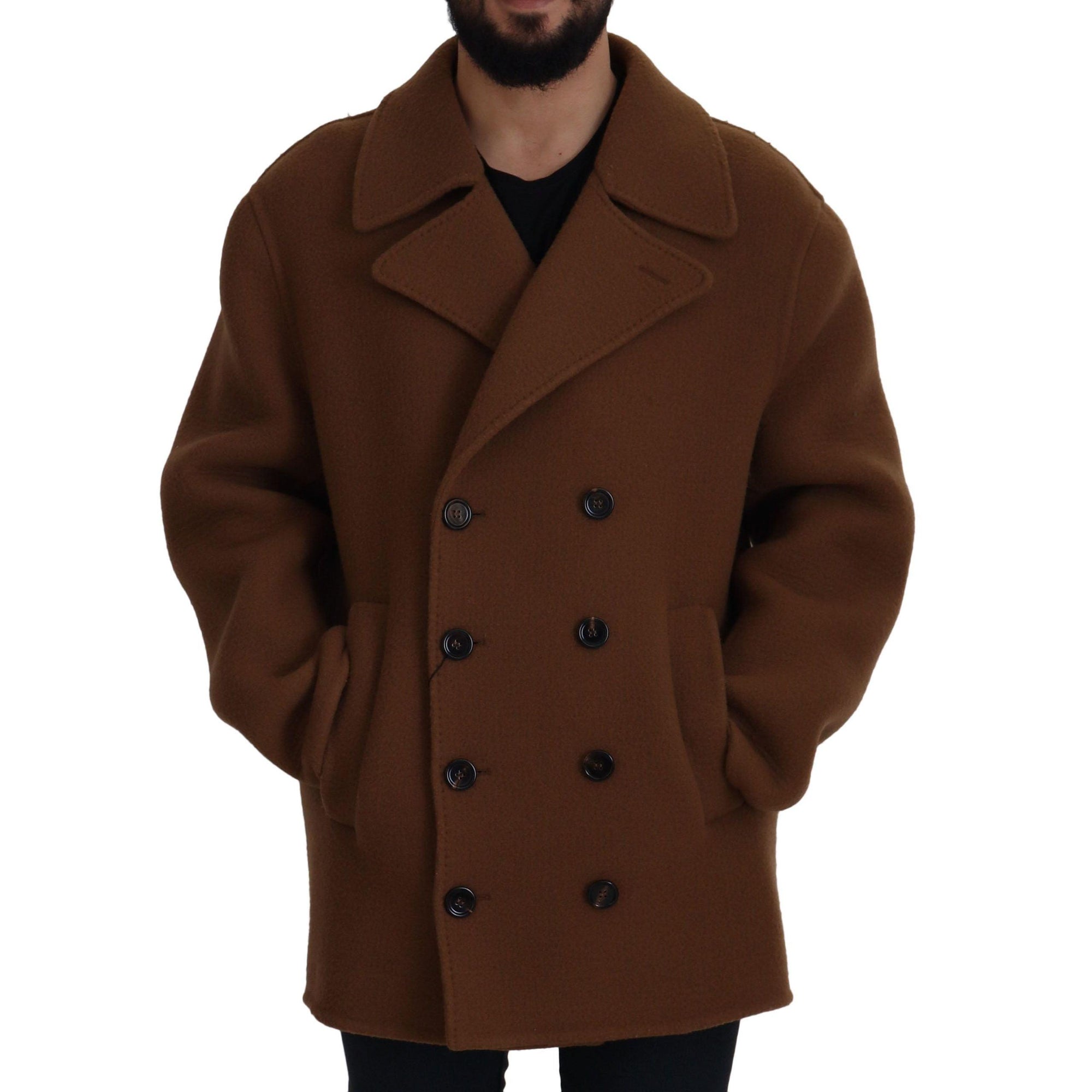 Dolce & Gabbana Elegant Double Breasted Brown Jacket