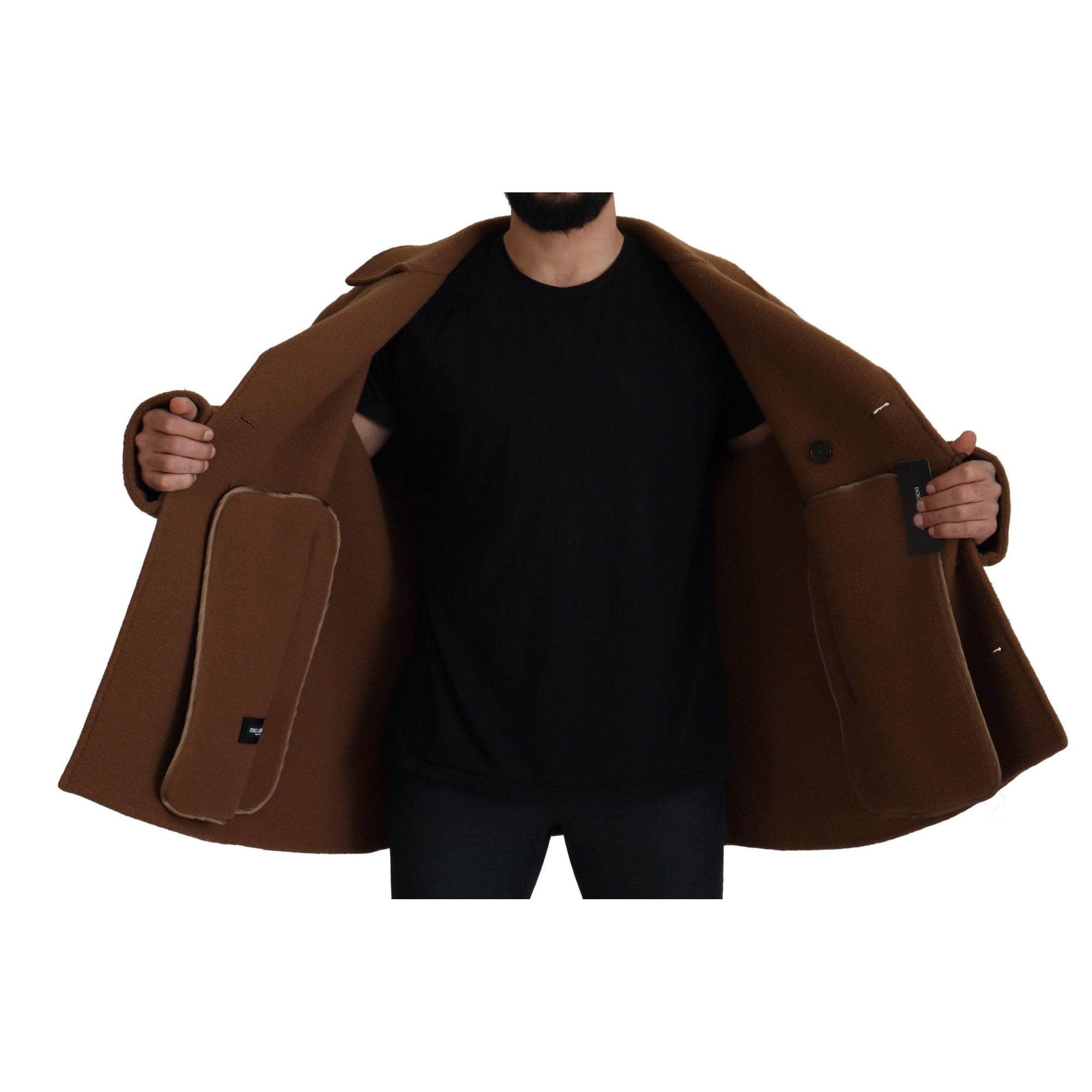 Dolce & Gabbana Elegant Double Breasted Brown Jacket