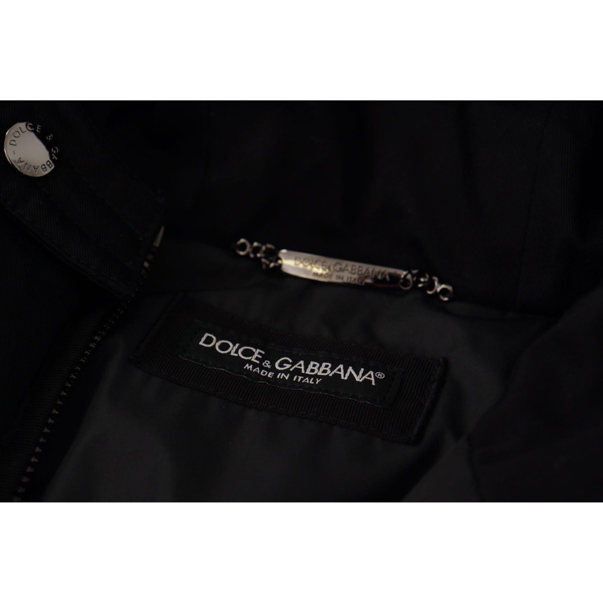 Dolce & Gabbana Elegant Black Hooded Parka Winter Jacket