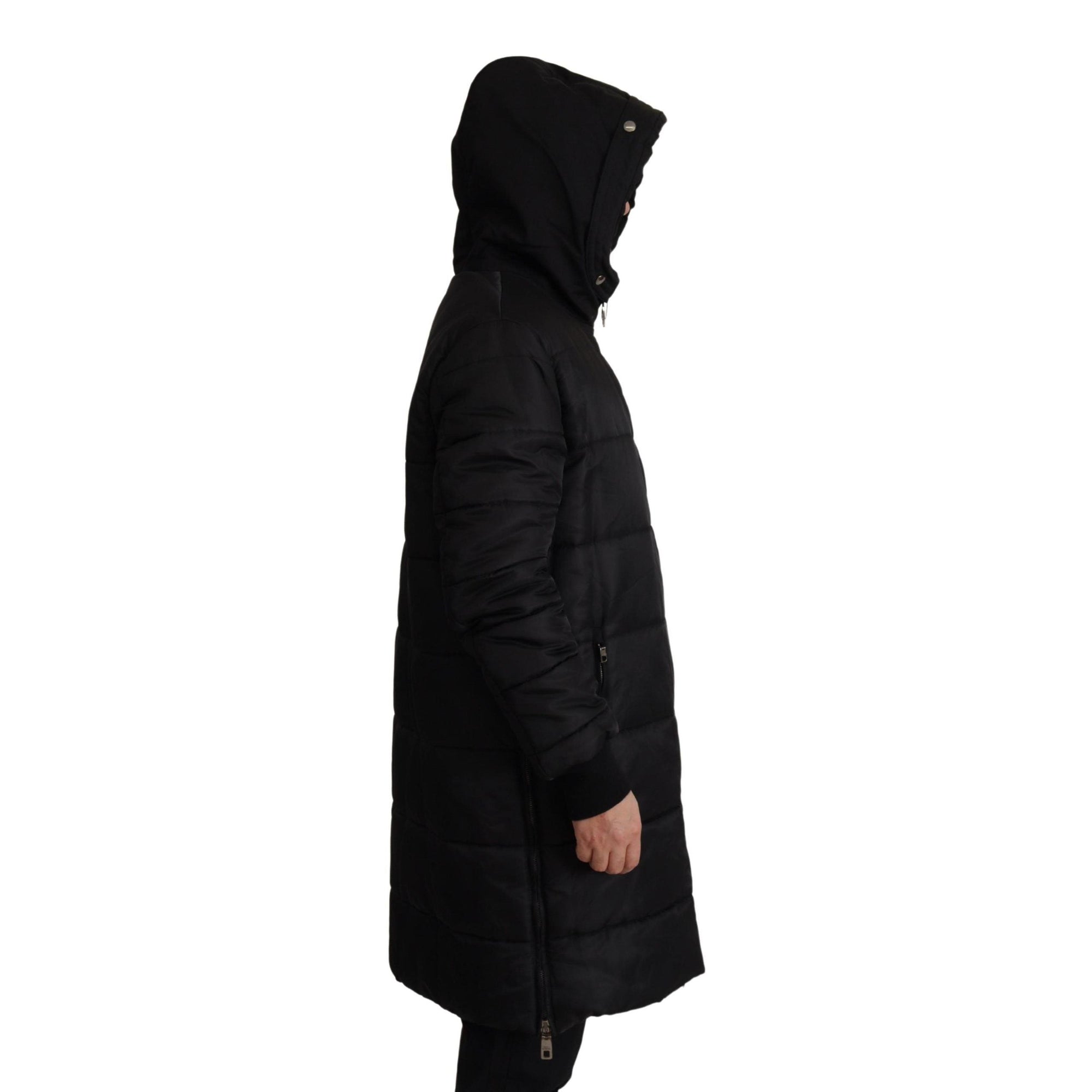Dolce & Gabbana Elegant Black Hooded Parka Winter Jacket