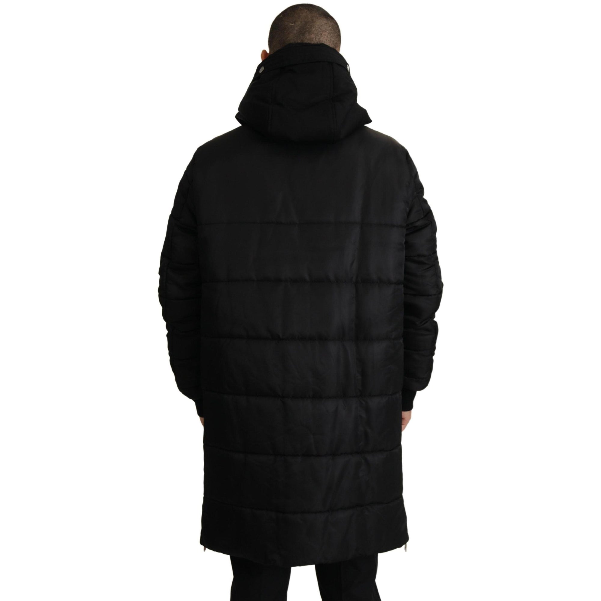 Dolce & Gabbana Elegant Black Hooded Parka Winter Jacket
