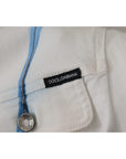 Dolce & Gabbana Multicolor Logo Embroidered Denim Jacket