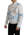 Dolce & Gabbana Multicolor Logo Embroidered Denim Jacket
