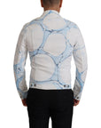 Dolce & Gabbana Multicolor Logo Embroidered Denim Jacket
