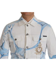 Dolce & Gabbana Multicolor Logo Embroidered Denim Jacket