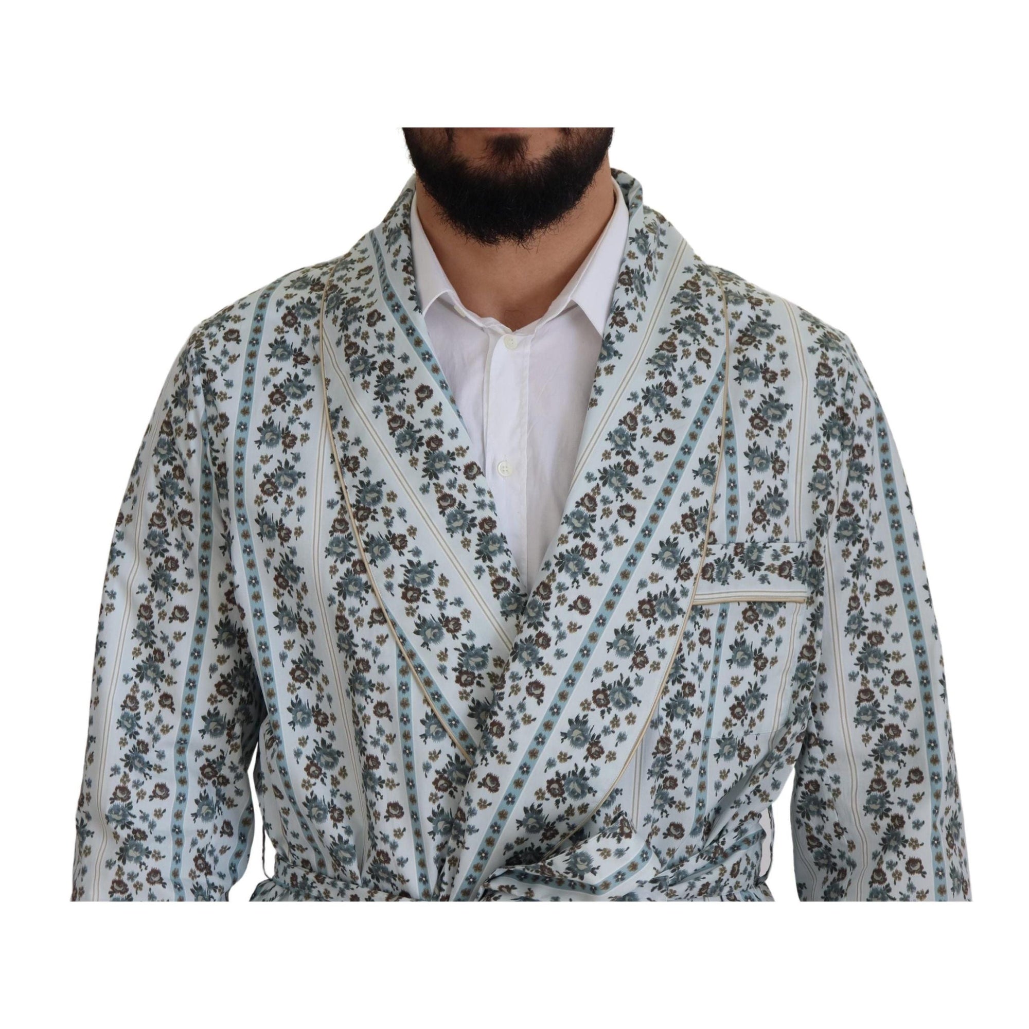 Dolce & Gabbana Elegant Floral Cotton Jacket Robe