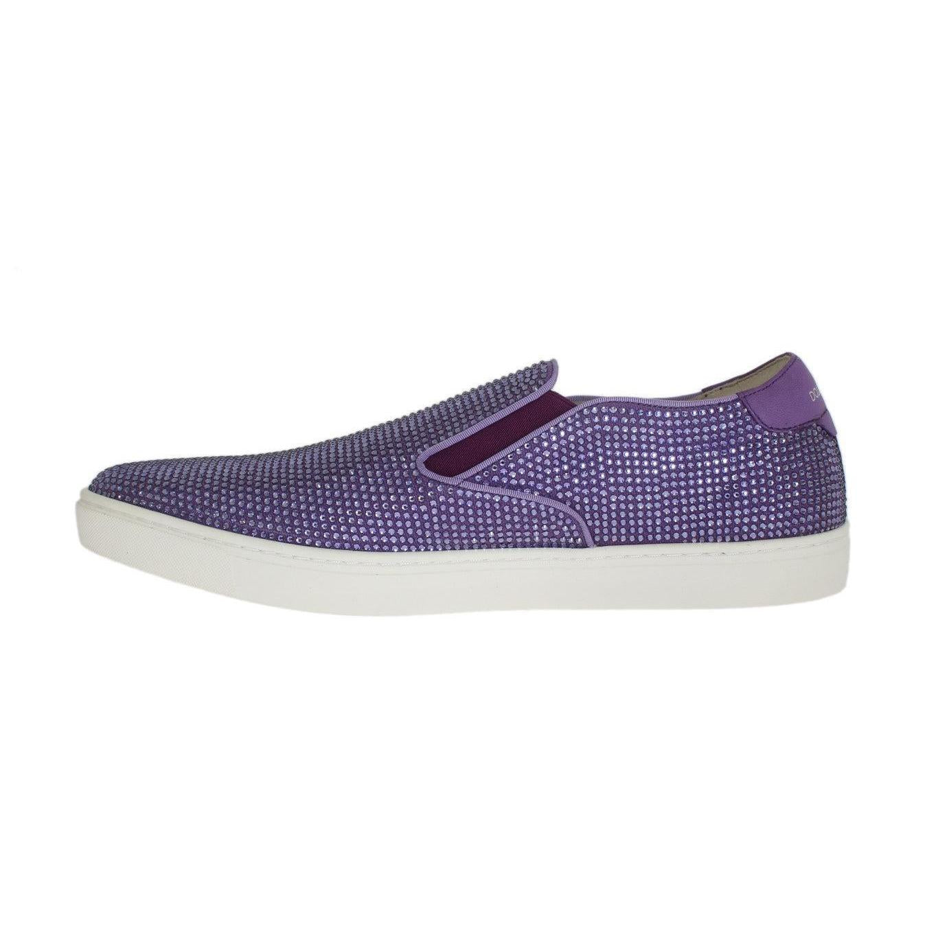 Dolce & Gabbana Elegant Purple Strass Fashion Sneakers