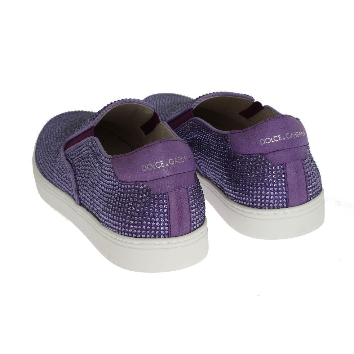 Dolce & Gabbana Elegant Purple Strass Fashion Sneakers