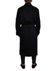 Dolce & Gabbana Elegant Black Silk Long Robe Coat