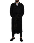 Dolce & Gabbana Elegant Black Silk Long Robe Coat