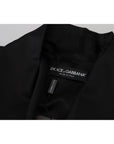 Dolce & Gabbana Elegant Black Silk Long Robe Coat
