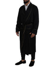 Dolce & Gabbana Elegant Black Silk Long Robe Coat
