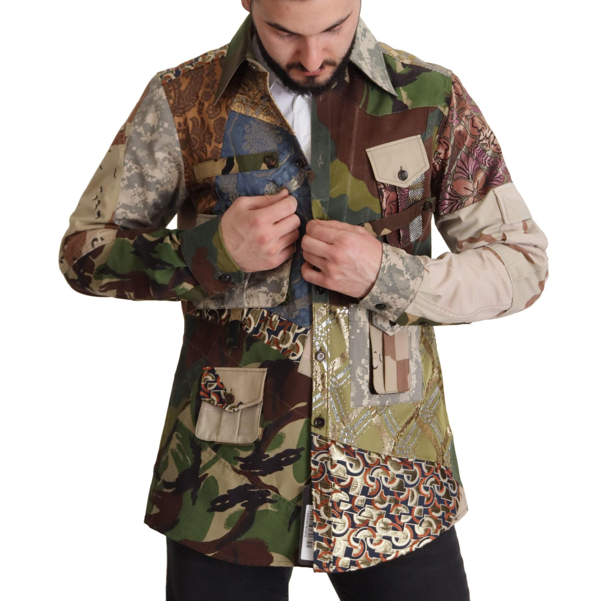 Dolce & Gabbana Patchwork Camouflage Casual Shirt