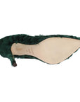 Dolce & Gabbana Elegant Green Xiangao Fur Leather Pumps