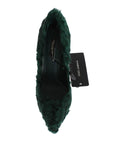 Dolce & Gabbana Elegant Green Xiangao Fur Leather Pumps