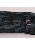 Dolce & Gabbana Blue Camouflage Trench Coat Elegance