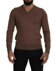 Dolce & Gabbana Elegant Virgin Wool V-Neck Pullover Sweater