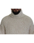 Dolce & Gabbana Elegant Cream Turtleneck Wool Blend Sweater