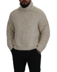 Dolce & Gabbana Elegant Cream Turtleneck Wool Blend Sweater