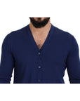 Dolce & Gabbana Elegant Virgin Wool Blue Cardigan Sweater