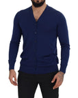 Dolce & Gabbana Elegant Virgin Wool Blue Cardigan Sweater