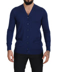 Dolce & Gabbana Elegant Virgin Wool Blue Cardigan Sweater