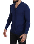 Dolce & Gabbana Elegant Virgin Wool Blue Cardigan Sweater