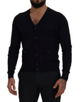 Dolce & Gabbana Elegant Virgin Wool Cardigan Sweater in Blue