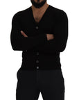 Dolce & Gabbana Elegant Wool Buttoned Black Cardigan
