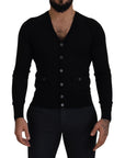 Dolce & Gabbana Elegant Wool Buttoned Black Cardigan