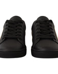 Dolce & Gabbana Chic Black and Gold Low-top Leather Sneakers