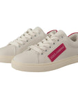 Dolce & Gabbana Elegant White Leather Low-Top Sneakers
