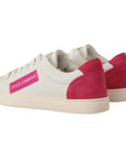 Dolce & Gabbana Elegant White Leather Low-Top Sneakers
