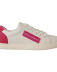 Dolce & Gabbana Elegant White Leather Low-Top Sneakers