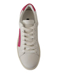 Dolce & Gabbana Elegant White Leather Low-Top Sneakers