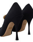 Dolce & Gabbana Chic Black Mary Jane Sock Pumps with Crystals
