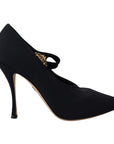 Dolce & Gabbana Chic Black Mary Jane Sock Pumps with Crystals