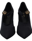 Dolce & Gabbana Chic Black Mary Jane Sock Pumps with Crystals