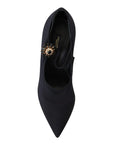 Dolce & Gabbana Chic Black Mary Jane Sock Pumps with Crystals
