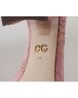 Dolce & Gabbana Pastel Pink Lace Crystal Embellished Pumps