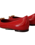 Dolce & Gabbana Red Suede Crystal Loafers - Exquisite Elegance