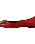 Dolce & Gabbana Red Suede Crystal Loafers - Exquisite Elegance
